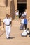 Aswan, Egypt - September 11, 2018: Egyptian Tourist Police in Abu Simbel for for tourist protection