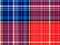 Asymmetric blue and red plaid background