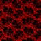 asymmetric seamless floral black contour pattern on a red background, design