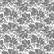 asymmetric seamless floral gray contour pattern on a white background, design