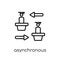 Asynchronous Learning icon. Trendy modern flat linear vector Asy