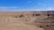 Atacama desert landscape with sand, dunes and mountains, Andes near Huara, Chile