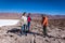 Atacama Desert - Out 9th 2017 - Tourists enjoying the exotic scenario of the Atacama Desert in Chile