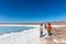 Atacama Desert - Out 9th 2017 - Tourists enjoying the exotic scenario of the Atacama Desert in Chile