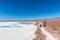 Atacama Desert - Out 9th 2017 - Tourists enjoying the exotic scenario of the Atacama Desert in Chile