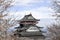 Atami castle and cherry blossoms