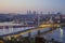 Ataturk bridge, metro bridge and golden horn at night - Istanbul,