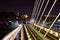 Ataturk metro bridge and golden horn at night - Istanbul, Turkey