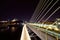 Ataturk metro bridge and golden horn at night - Istanbul, Turkey