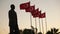 Ataturk statue and Turkish flags waving at Izmir