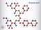 Atazanavir molecule. It is antiretroviral medication, used for the treatment of HIV. Molecule model. Sheet of paper in a cage