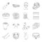 Atelier, sports, art and other web icon in outline style.food, celebration, medicine icons in set collection.