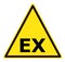 ATEX Explosive Atmosphere area zone warning. Danger of a potentially explosive atmosphere sign. Explosive Atmosphere symbol