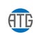 ATG letter logo design on white background. ATG creative initials circle logo concept.