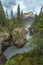 Athabasca fall with cloudy day in Spring, Alberta, Canada