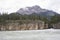 Athabasca river with pyramid mountain