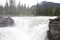 Athabasca river spilling over athabasca falls