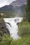 Athabasca river spilling over athabasca falls