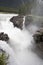 Athabasca river spilling over athabasca falls