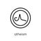 atheism icon. Trendy modern flat linear vector atheism icon on w