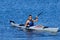 Atheltic man kayaking in Mission Bay