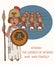 Athena ancient Greek goddess of wisdom and strategy cartoon