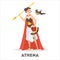 Athena greek goddess from ancient mythology. Female character