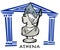 Athena,Minerva, Greek Goddes Cartoon