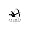 Athena Minerva Silhouette with , Royal archer Logo Design