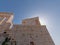 Athena Nike temple with Ionian style columns, standing by the entrance of Acropolis, with space for text.