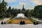 Athens, Attica, Greece. The marble fountain in front of the Zappeion Hall neoclassical building in the National Garden of Athens