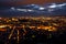 Athens city from Lycabettus Hill at night