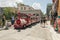 Athens, Greece 13 September 2015. Happy train in Monastiraki street is ready for a city sightseeing.