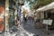 Athens, Greece 13 September 2015. Monastiraki famous local street with tourists shopping and enjoying Greece.