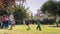 Athens, Greece 4 October 2015. Kids playing in a park old traditional games.