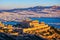 ATHENS, GREECE, DECEMBER 19, view of Athenian Acropolis from Areopagus hill. made with Generative AI