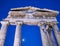 Athens Greece, the entrance of the Roman forum under the moonlight