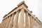 Athens, Greece - February 23, 2019: Fragment of Ancient Greek architectural elements of Eastern facade of the Parthenon temple on