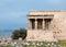 Athens, Greece - February 23, 2019: The Old Temple of Athena on the Acropolis of Athens, Greece