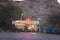 ATHENS, GREECE - JULY 07, 2017: View at small kiosk at parking o