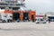 Athens, Greece - March 09 2018: Boarding on ferry in the port