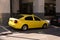 Athens, Greece - Murch, 2022: Yellow taxi at Athens