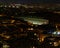 Athens Greece, night view of the renovated ancient stadium `Panathenian`