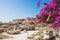 Athens, Greece, view of old town beautiful street with ruins and Acropolis, Plaka district, ancient Greece landmark