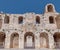 Athens, Herodion ancient roman theater arched front facade.