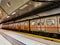 Athens Metro Train at Underground Station Platform, Greece