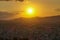 Athens - Panoramic view during sunset of the city of Athens seen from Filopappou Hill (hill of muses), Athens, Attica, Greece