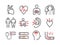 Atherosclerosis. Symptoms. Line icons set. Vector signs for web graphics.