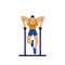 Athlete on bar flat color vector faceless character