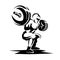 Athlete with barbell silhouette